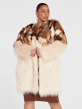 Lisa Mixed Faux Fur Coat - Fashion To Figure | Fashion to Figure