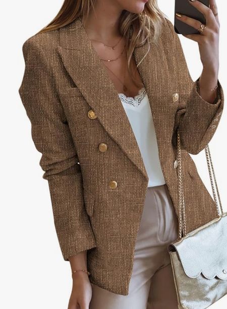 Great blazer under $40! Work Wear. Casual blazer. Elevate your style. Tweed jacket. Light weight jacket. Fall look. Office outfit  

#LTKstyletip #LTKfindsunder50 #LTKworkwear