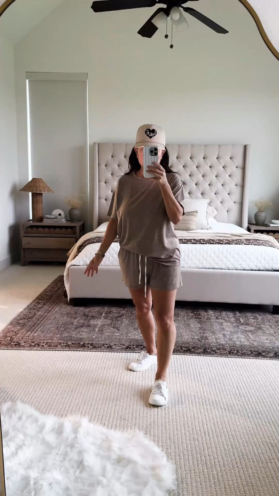 Easy everyday outfit I keep reaching for lately 🤍 This relaxed matching short set is one of those throw-on-and-go outfits that works for errands, travel days, lounging at home, school pickup, or casual weekends. Summer outfit, travel outfit. Easy everyday outfit. Short set. Lightweight, comfortable and easy to style with simple white sneakers and a neutral hat for an effortless look. Follow me on LTK for daily fashion, home decor & Amazon finds.

#LTKootd #LTKmomlife #LTKvlog