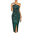 GRACE KARIN Women Sleeveless One Shoulder Sequin Dress Sparkly Glitter Wrap Dress Cocktail Weddin... | Amazon (US)