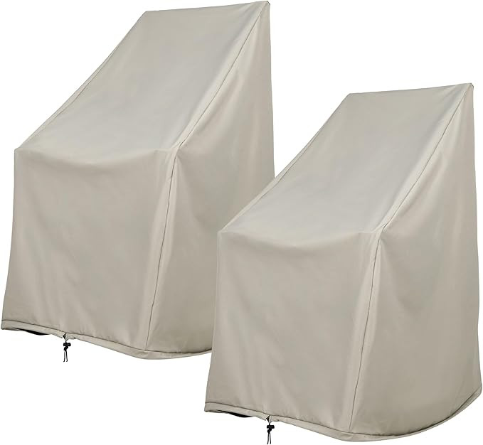 Shine Company Weatherproof Outdoor Rocking Chair Cover Set of 2, 100% Woven Polyester, Elastic Co... | Amazon (US)
