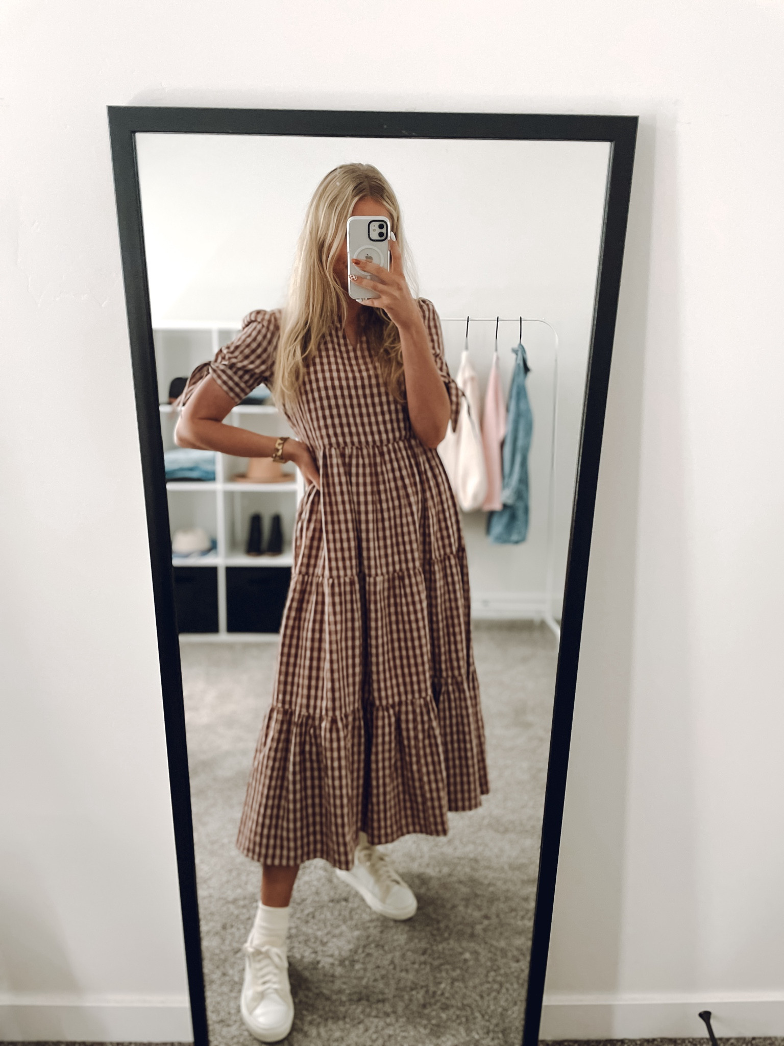 teacher outfit - love this brown gingham dress! Can be dressed up or down but I went with sneakers!

Dress: true to size, wearing M
Sneakers: size up half—podiatrist designed!

| fall outfit | fall fashion | teacher outfits | fall dress 

#LTKSeasonal #LTKWorkwear #LTKFindsUnder100