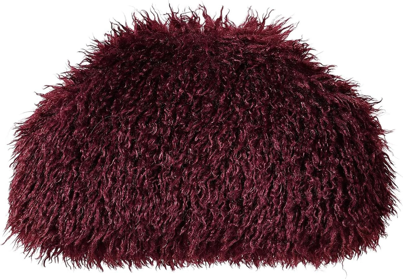 Faux Fur Purse Mongolian Clutch Oversize Handbag Furry Shaggy Bag | Amazon (US)