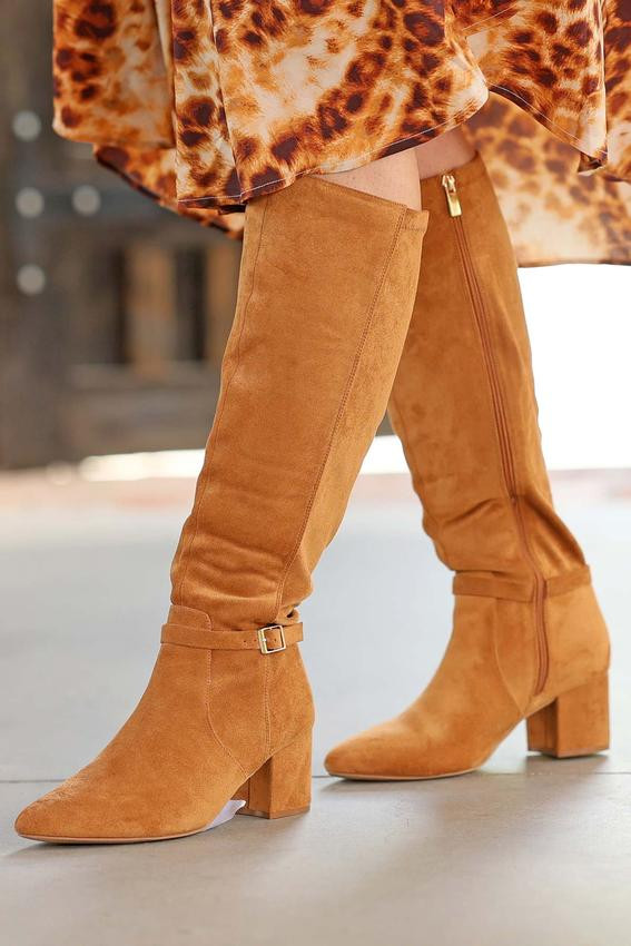 Faux Suede Stretch Tall Boots | Cato Fashions
