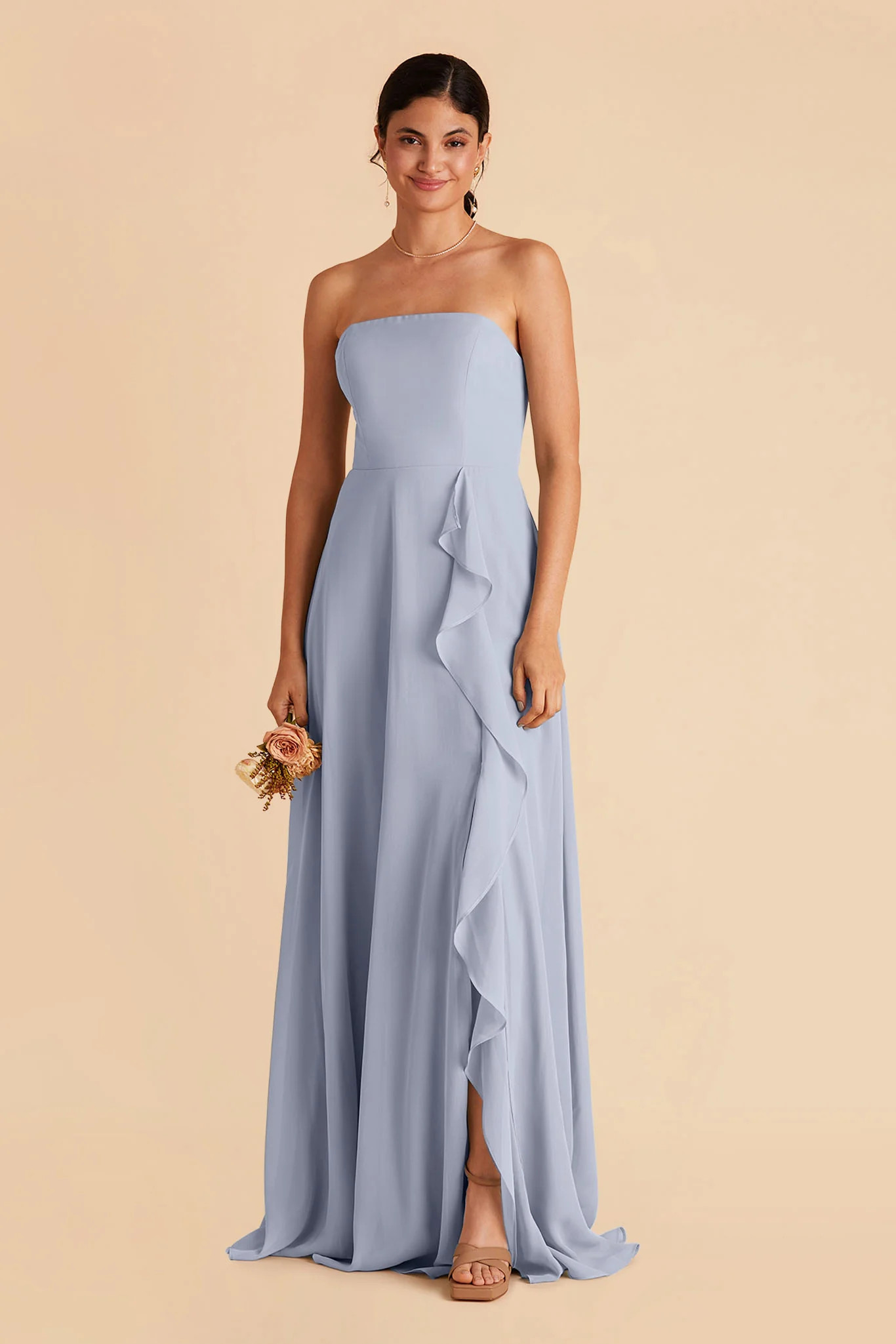 Winnie Convertible Chiffon Dress - Dusty Blue | Birdy Grey