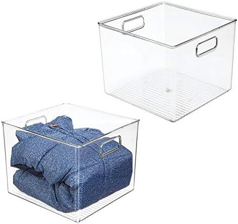 Amazon.com: mDesign Deep Plastic Storage Bin Box - Closet Organizer for Kids Bedroom, Bathroom, K... | Amazon (US)