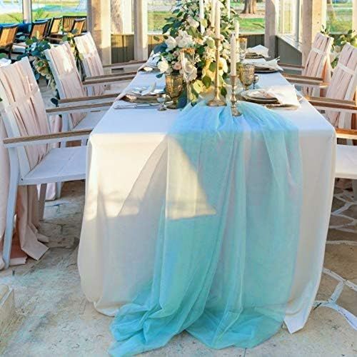 BIT.Fly 197 x 53 Inch Sheer Scarf Organza Table Runner for Wedding Arch Valance Table Swags Event Pa | Amazon (US)