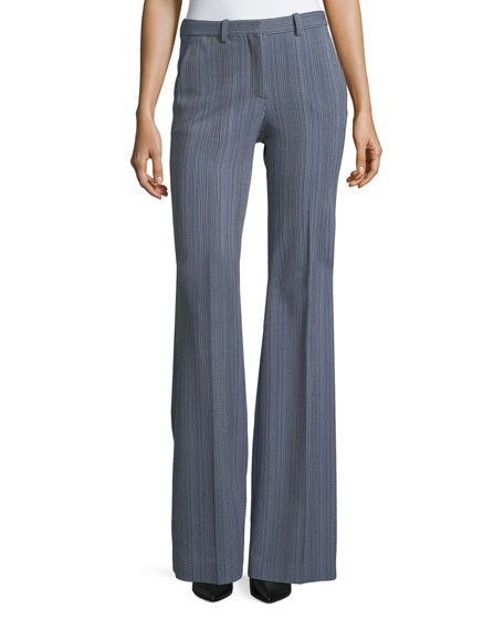 Theory Demitria 2 Eldora Stripe Flared-Leg Wool Pants | Bergdorf Goodman