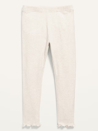 Rib-Knit Lettuce-Hem Leggings for Toddler Girls | Old Navy (US)