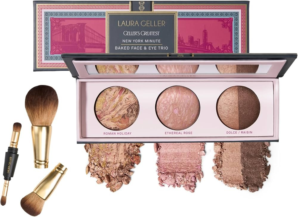 LAURA GELLER NEW YORK Gellers Greatest Kit - Baked Face & Eye Palette New York Minute + 4-in-1 Tr... | Amazon (US)