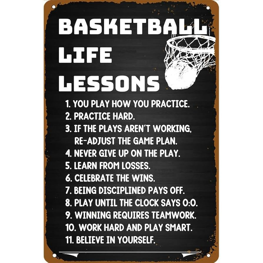 KanaAt Retro Wall Decor Sign Basketball Life Lessons Metal Tin Signs Basketball Retro Home Kitche... | Amazon (US)