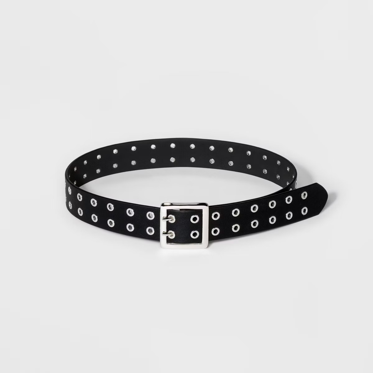 Women's Double Laser Cut Adjustable Western Grommet Belt - Wild Fable™ Black | Target