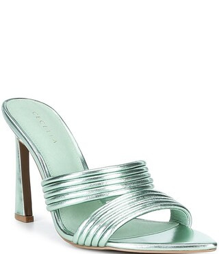 Cecelia New York Adly Metallic Banded Mule Sandals - 9.5 | Dillard's