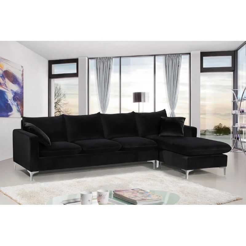 Shumpert 110" Wide Velvet Reversible Sofa & Chaise | Wayfair North America