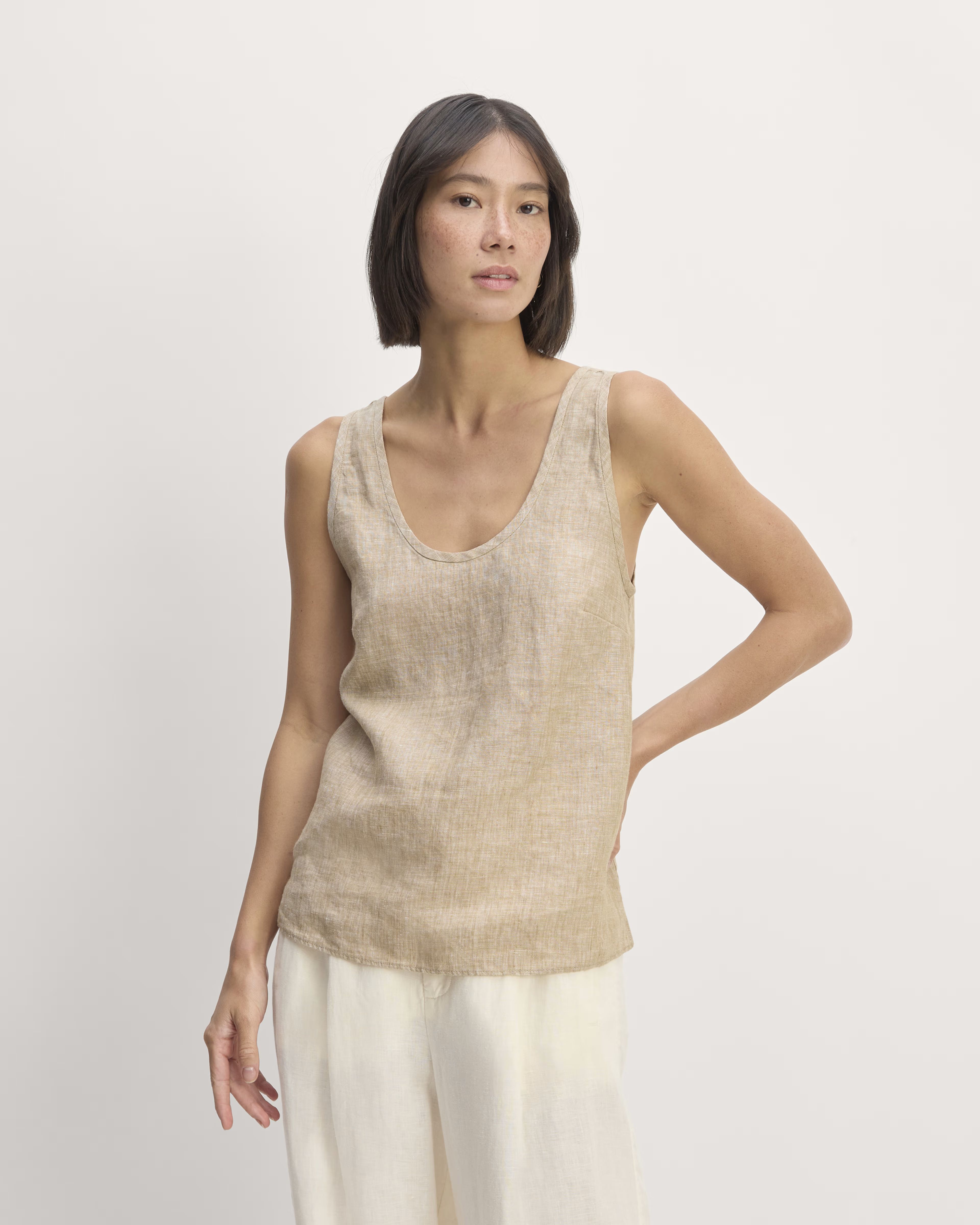 The Linen Scoop-Neck Tank | Everlane