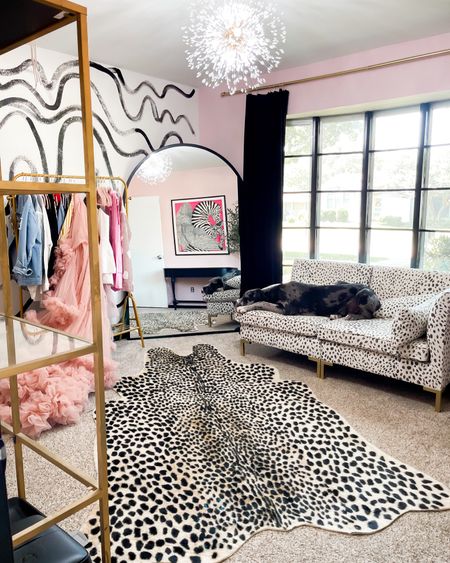 Closet, office, cloffice, dressing room, full length mirror, rug, leopard

#LTKhome #LTKunder100 #LTKsalealert