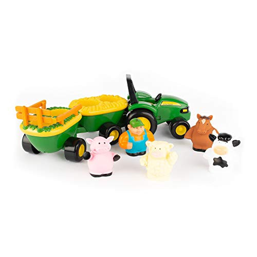 John Deere Animal Sounds Hayride Musical Tractor Toy - Musical Hayride Toddler Toys - Includes Farmer Figure, Tractor, and 4 Farm Animals - Toddler Music Toys - Ages 12 Months and Up | Amazon (US)