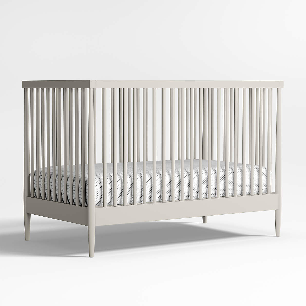 Hampshire Cozy Grey Wood Convertible Baby Crib with Toddler Bed Rail + Reviews | Crate & Kids | Crate & Barrel