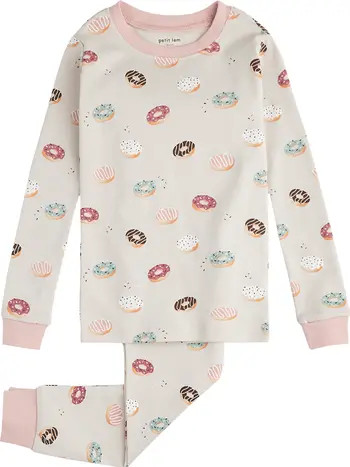 Petit Lem Kids' Donut Print Organic Cotton Fitted Two-Piece Pajamas | Nordstrom | Nordstrom
