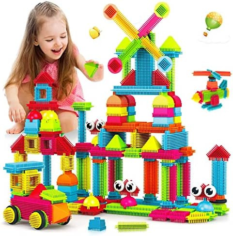 Contixo 144 pcs Bristle Shape 3D STEM Building Toys, Construction Learning Stacking Educational B... | Amazon (US)