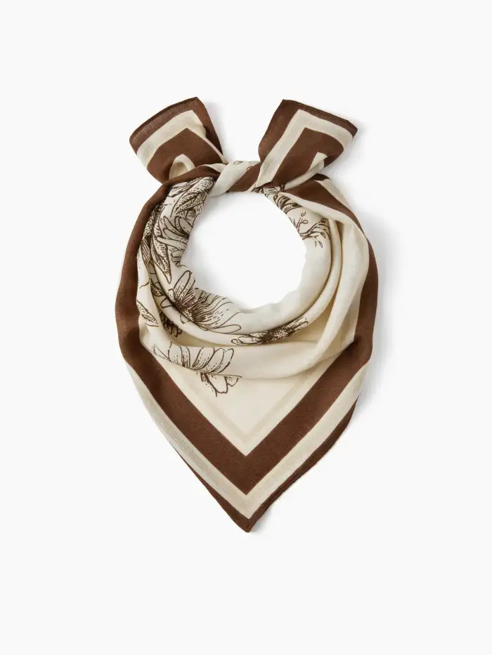 FLORAL SQUARE HEADSCARF | Cider