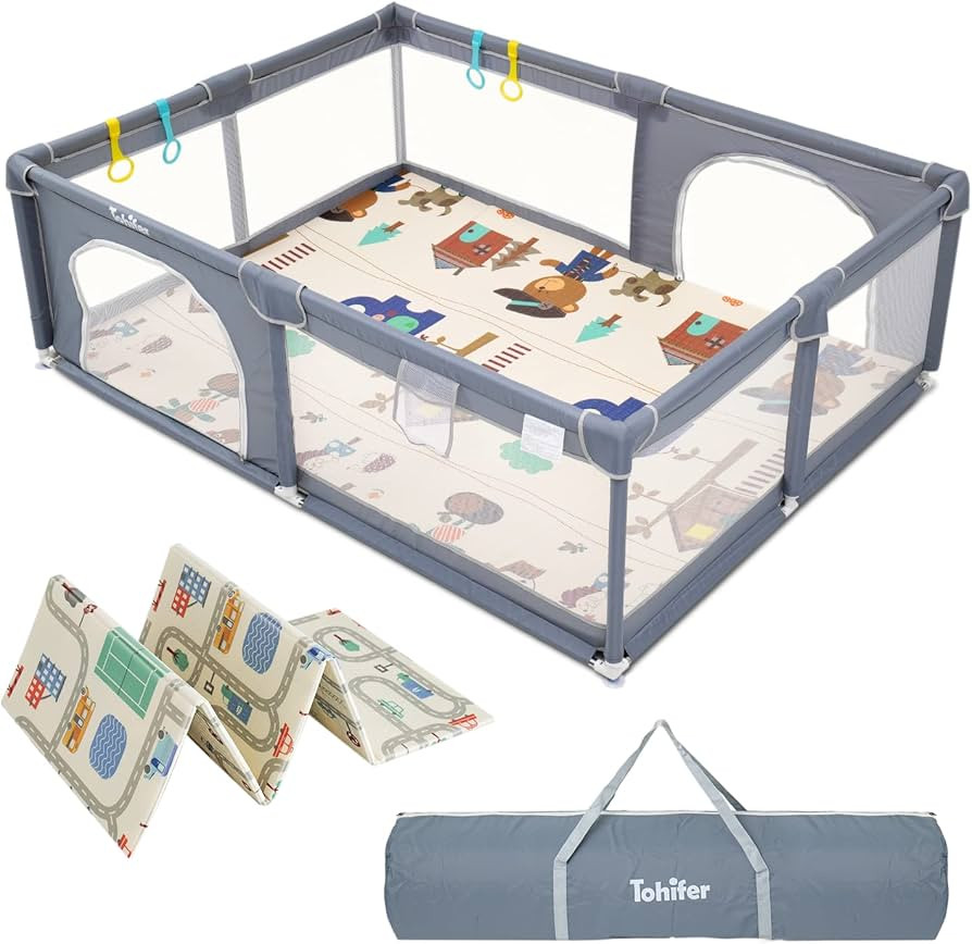 Baby Playpen with Mat, Large Baby Play Yard for Toddler, BPA-Free, Non-Toxic, Safe No Gaps Playar... | Amazon (US)