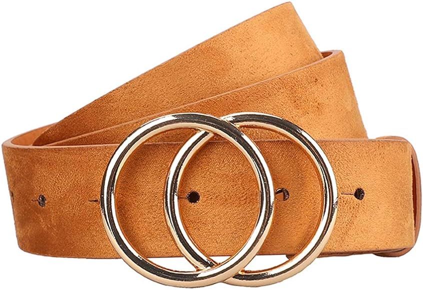Earnda Women's Leather Belt Fashion Soft Faux Leather Waist Belts For Jeans Dress | Amazon (US)