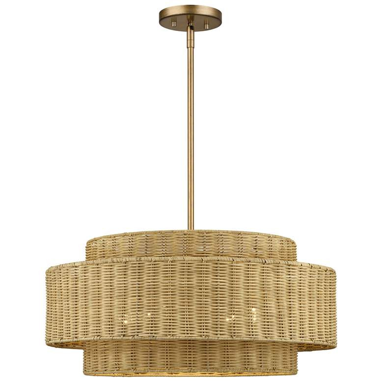 Weavington 5 Light Antique Gold Leaf Pendant Chandelier | Lamps Plus