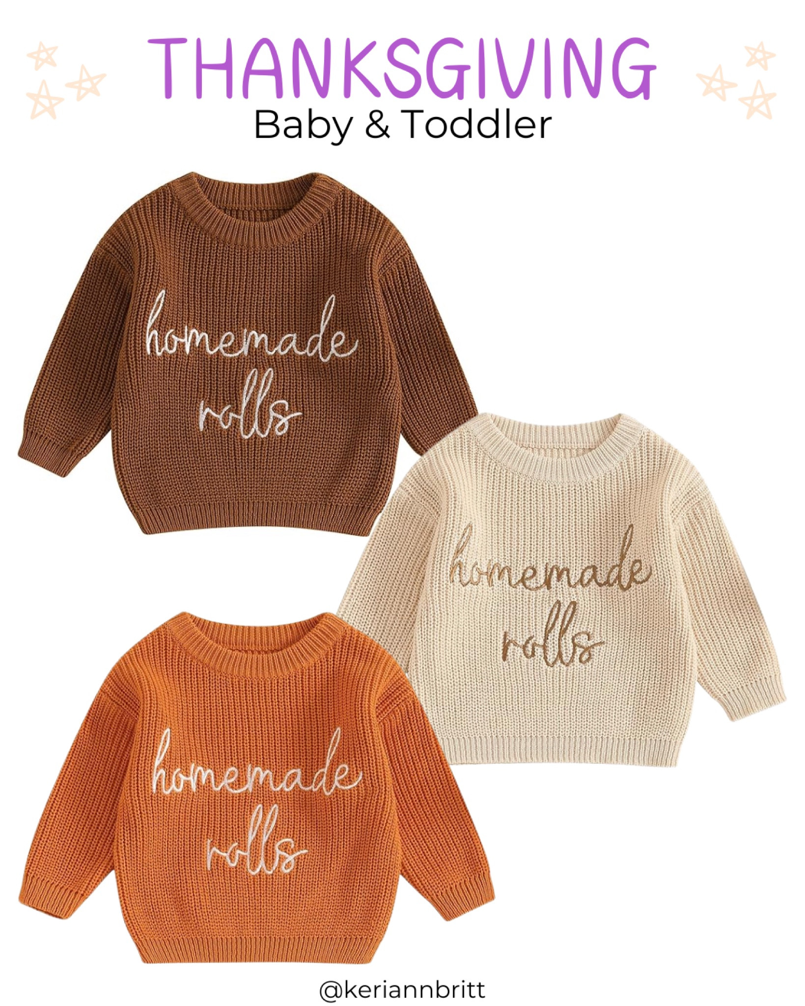 Thanksgiving Baby and Toddler Knit Sweaters

Fall sweater / oversized baby sweater / Amazon find / Amazon kids / homemade rolls / Thanksgiving outfit 

#LTKKids #LTKBaby #LTKSeasonal