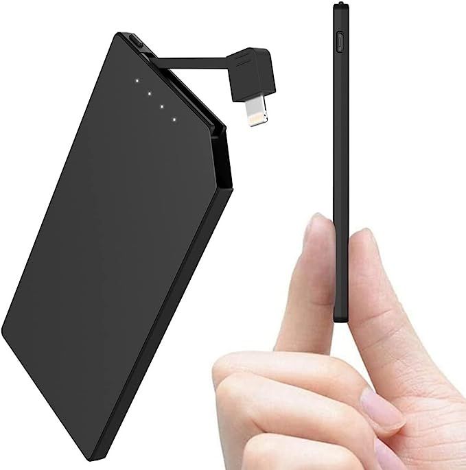 TNTOR Portable Power Charger Ultra Thin Power Bank Built in Cable 5000mAh Wallet & Pocket Size [o... | Amazon (US)