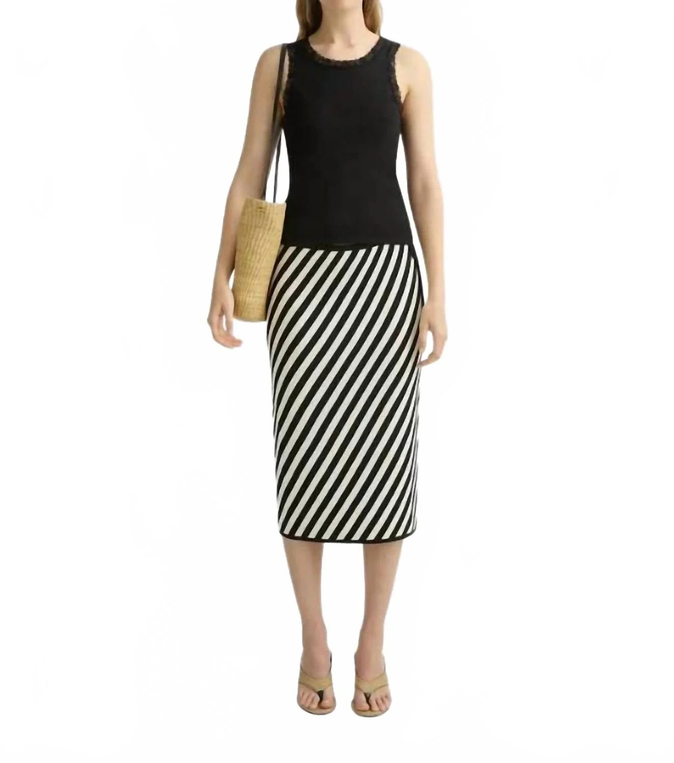 Darcy Skirt In Cream/black | Shop Simon