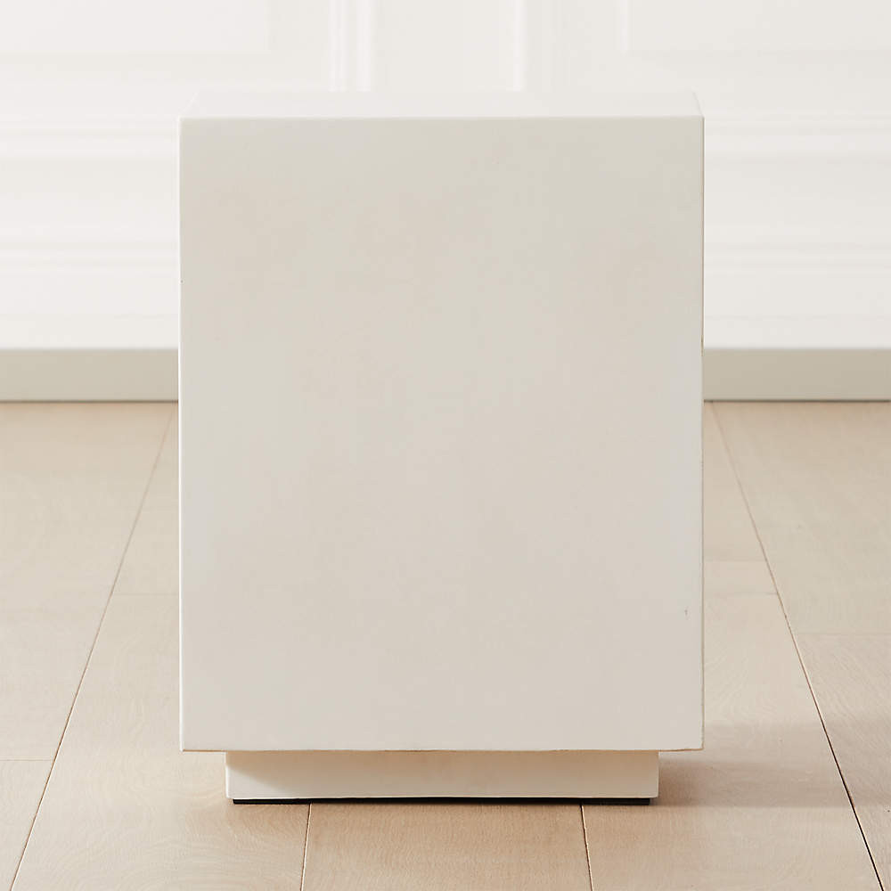 MATTER IVORY CEMENT SQUARE SIDE TABLE | CB2