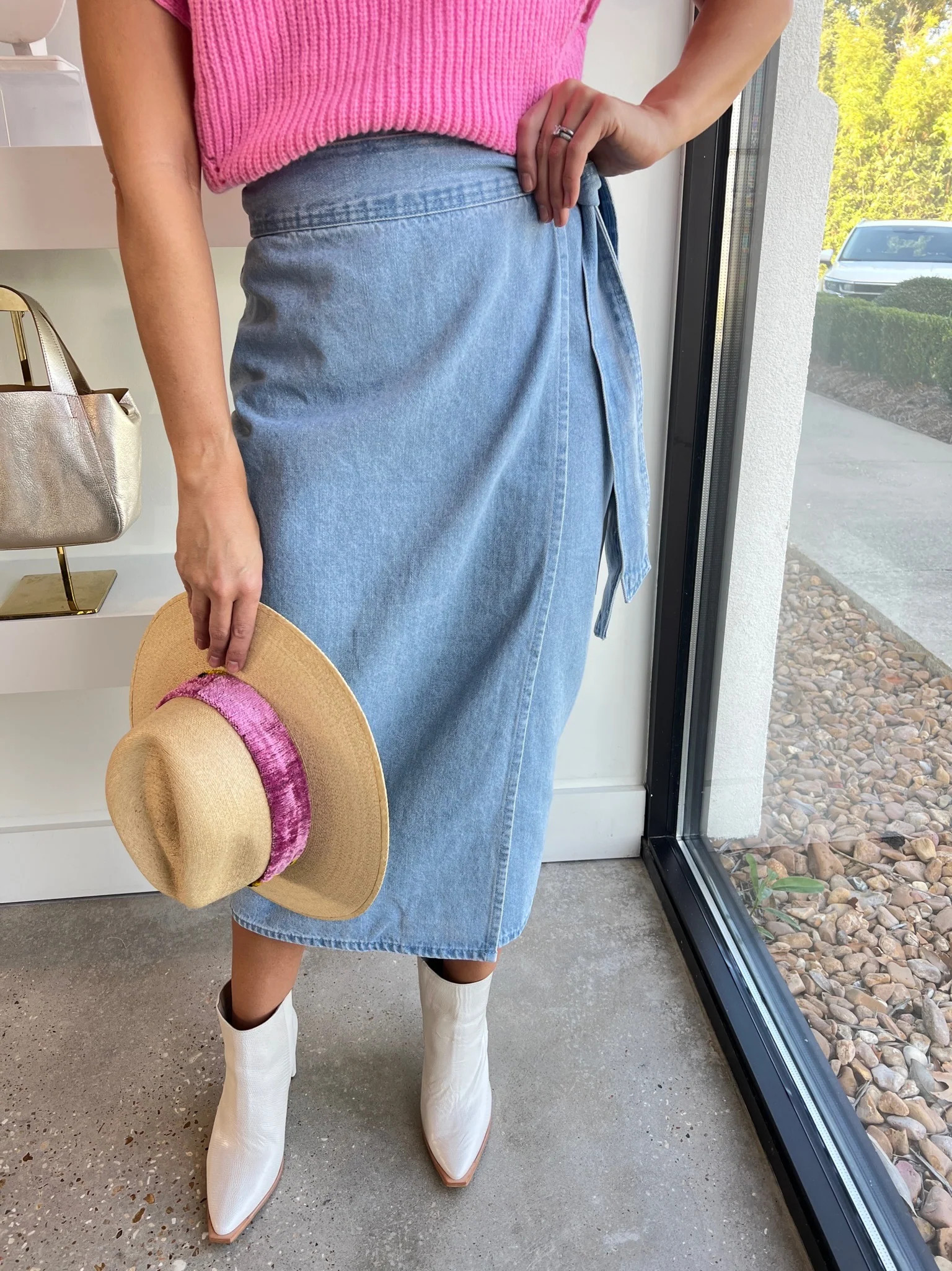 Denim Jaspre Wrap Skirt | Amor lafayette