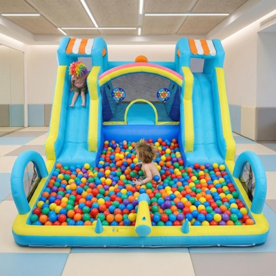 COZONY Inflatable Bounce House with Double Water Slides, Oxford Cloth Bouncy Castle for Indoor Outdoor Kids | Target