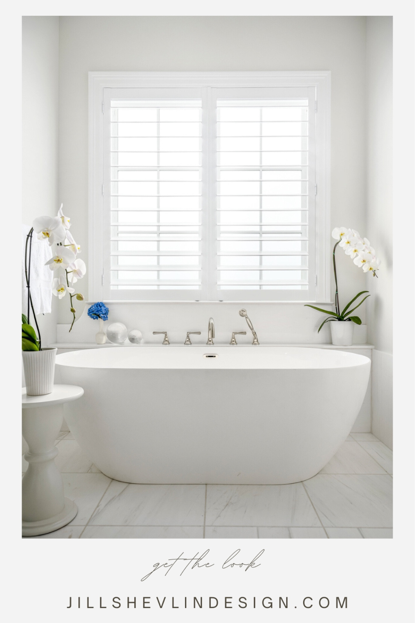 Bathroom Goals!  Soak all your worries away in a stylish freestanding soaking bathtub.  Get the look for your home.  Check out my blog for more design inspiration.  #JillShevlinDesign #bathroomgoals #tubtime #soakingtub #freestandingtub 

#LTKhome