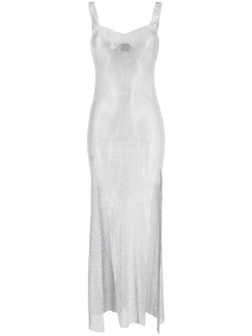 Santa Brands rhinestone-embellished sleeveless maxi dress - Silver | Farfetch Global