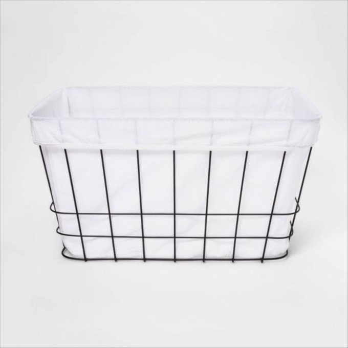 Click for more info about Metal Wire Rectangular Basket with Fabric - Room Essentials™