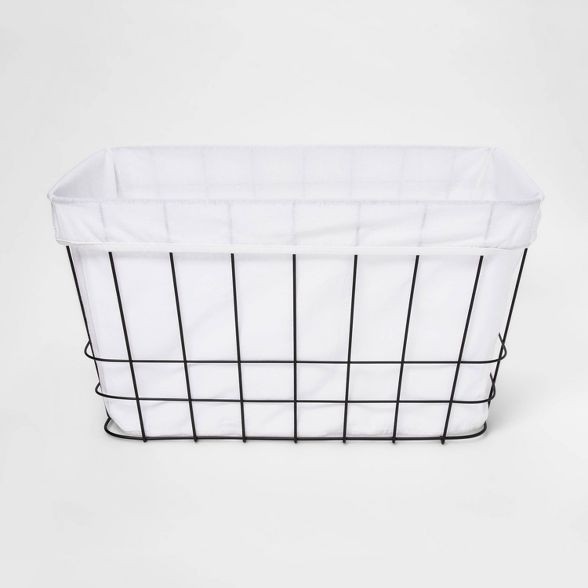 Click for more info about Metal Wire Rectangular Basket with Fabric - Room Essentials™