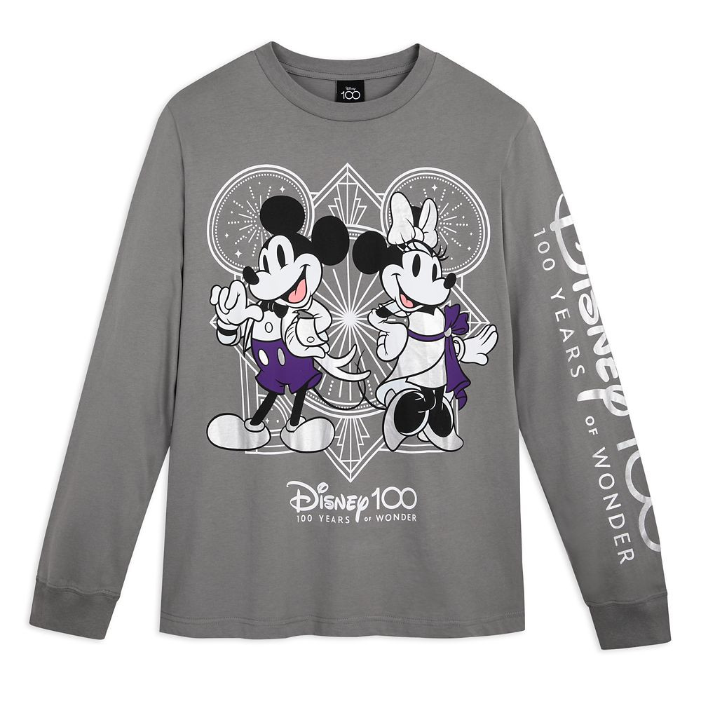 Mickey and Minnie Mouse Disney100 Long Sleeve T-Shirt for Adults | Disney Store