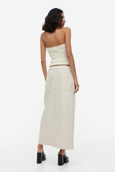 Slit-hem denim skirt | H&M (UK, MY, IN, SG, PH, TW, HK)