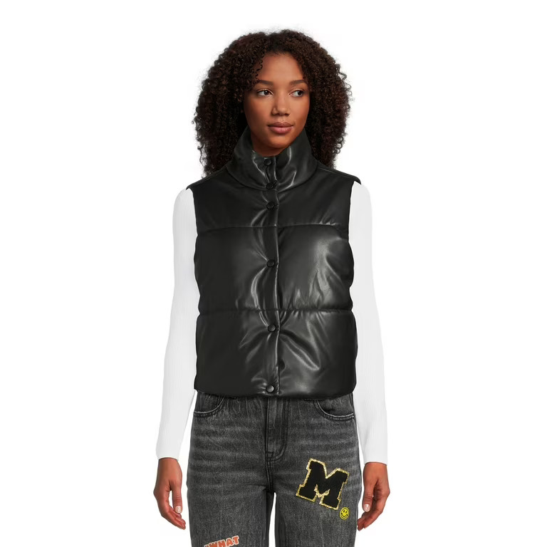 No Boundaries Juniors Puffer Vest, Sizes XS-3XL | Walmart (US)