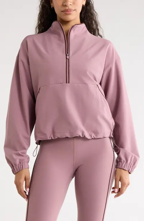 Zella Piped Half Zip Pullover in Purple Shake at Nordstrom, Size X-Small | Nordstrom