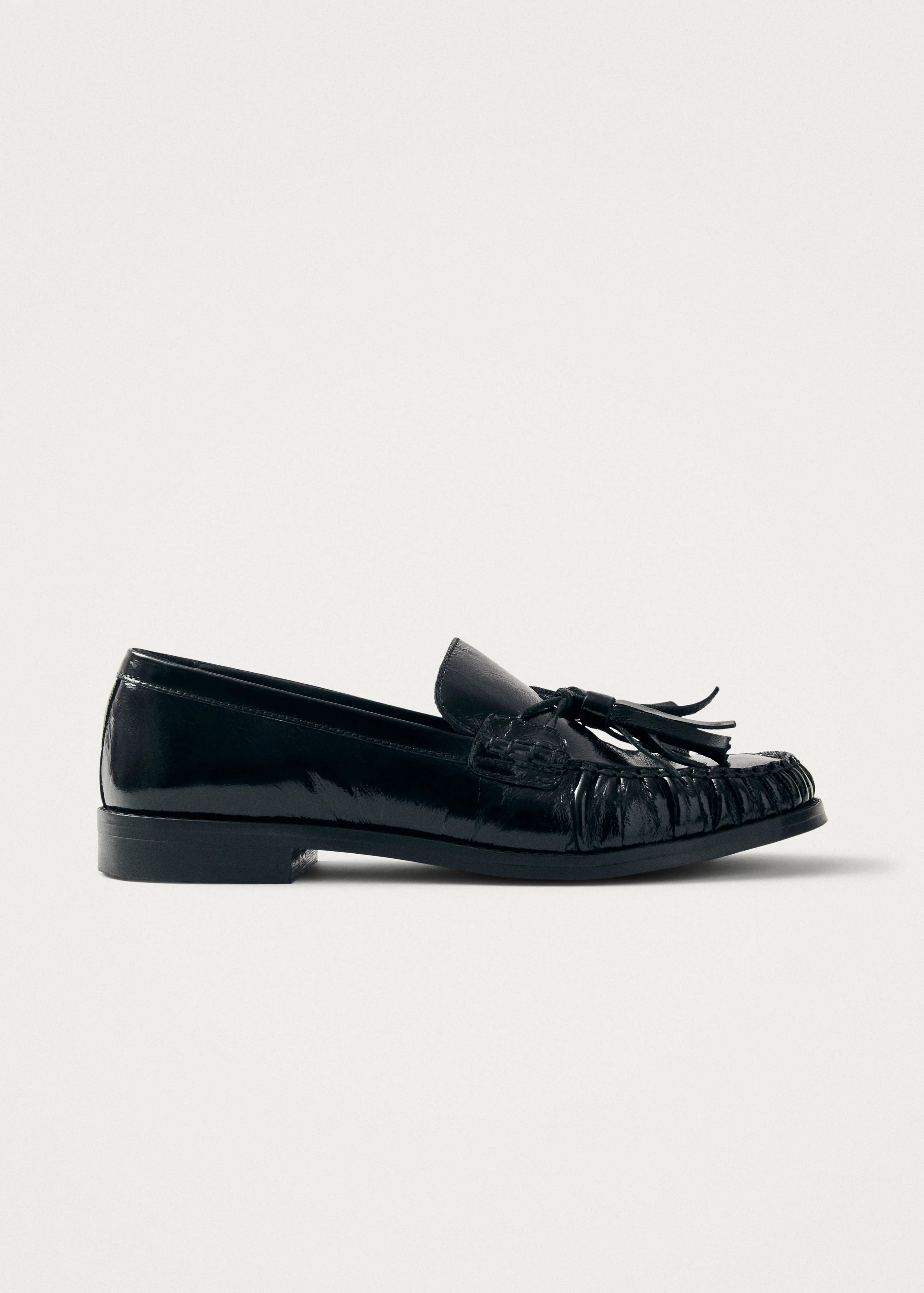 Marietta Onix Black Leather Loafers | Alohas AU