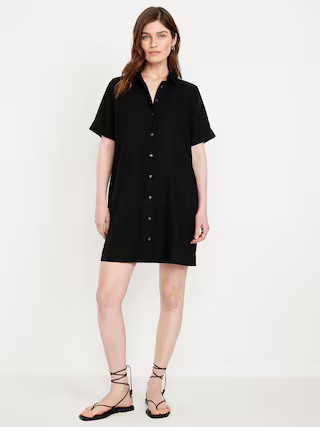 Linen-Blend Shirt Dress | Old Navy (US)