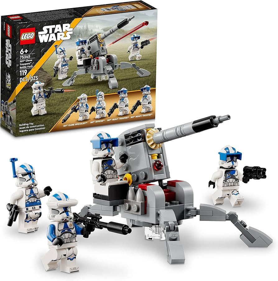 LEGO Star Wars 501st Clone Troopers Battle Pack Toy Set, Buildable AV-7 Anti Vehicle Cannon, with... | Amazon (US)