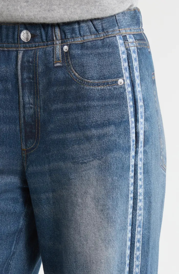 Miramar Side Stripe High Waist Wide Leg Cotton Terry Sweatpant Track Pants | Nordstrom