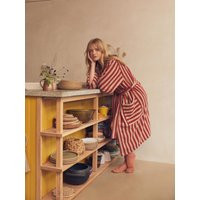 Sandstone Red Pembroke Stripe Cotton Robe | Large/Extra Large | Piglet In Bed | Piglet