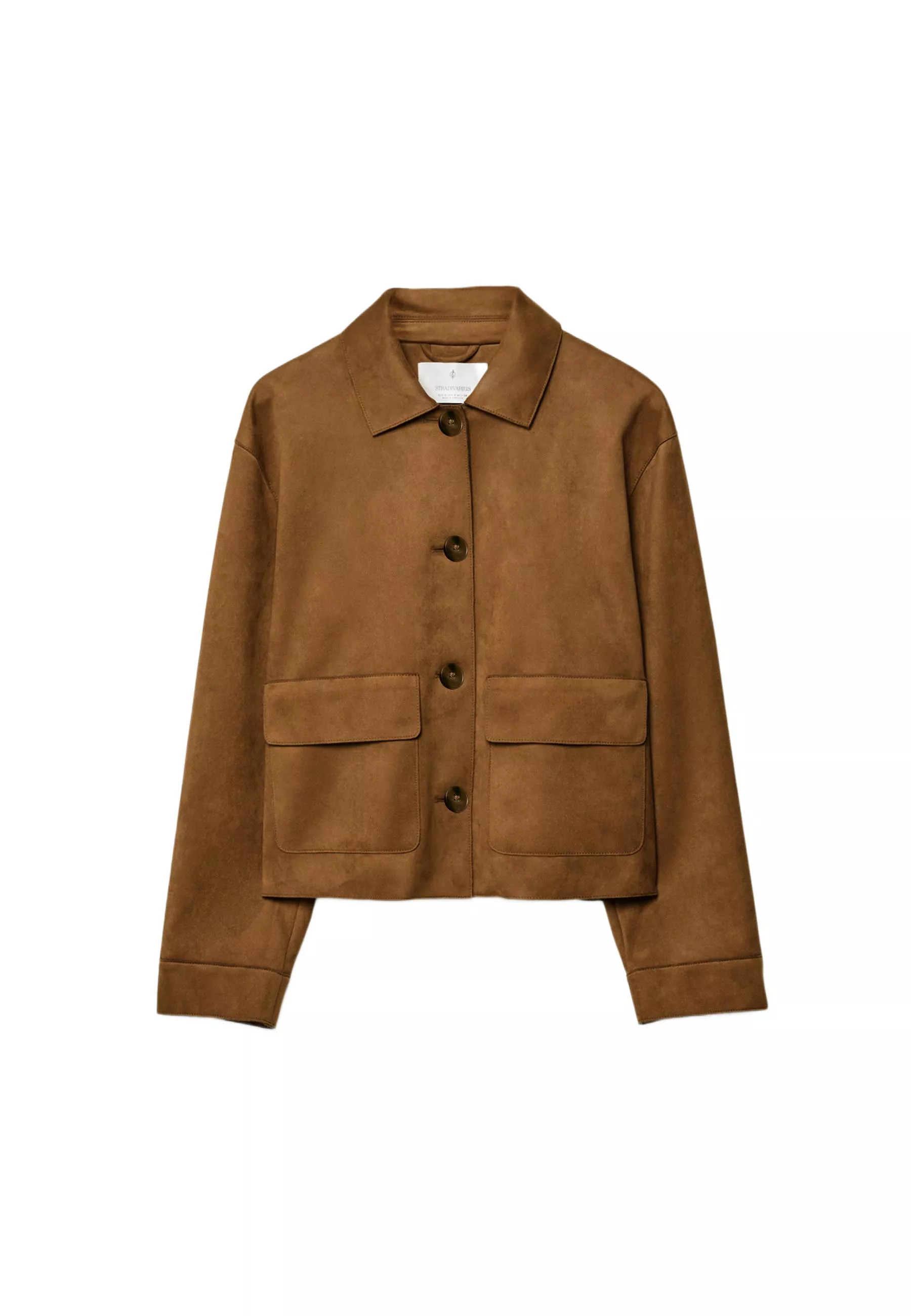 Faux suede jacket with pockets - Women's Mocacos Nuevo | Stradivarius United Kingdom | Stradivarius (UK)
