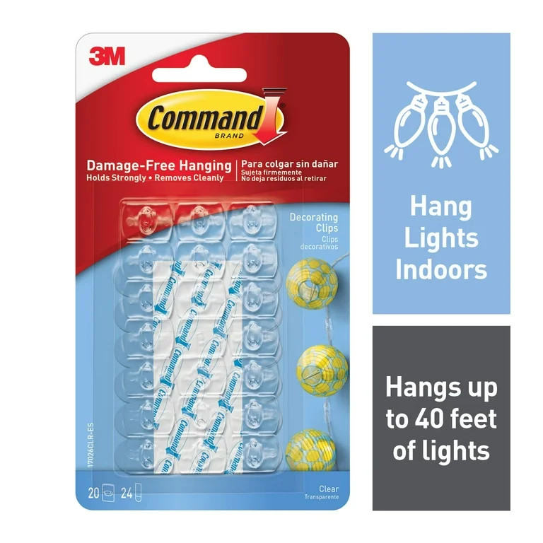Command Decorating Clips, Clear, 20 Wall Hooks | Walmart (US)