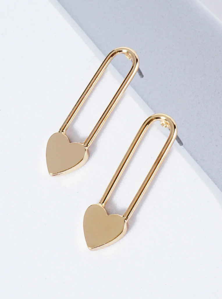 Gold Heart Paperclip Earrings | Erin McDermott Jewelry